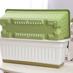 Rectangular Balcony Planter Boxes, 6 Pack – Green & White