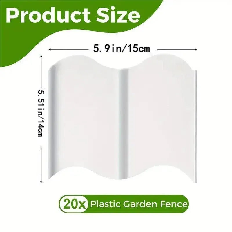 Decorative Garden Edging Fence Panels, 20 Pack – Black