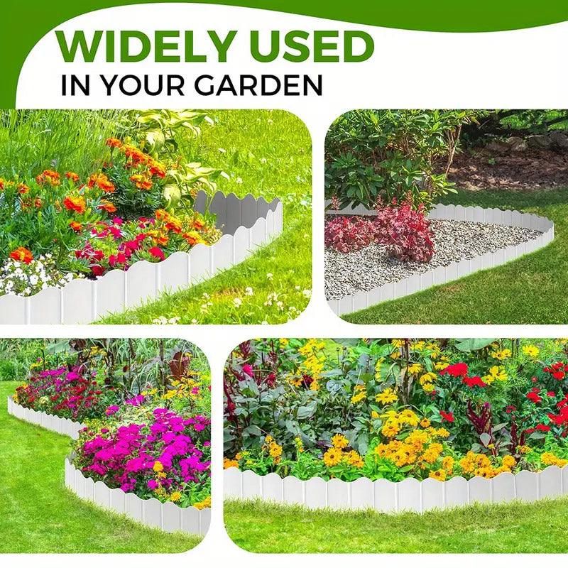 Decorative Garden Edging Fence Panels, 20 Pack – Black
