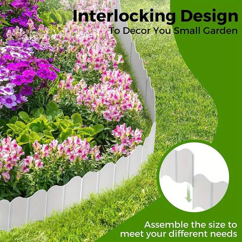 Decorative Garden Edging Fence Panels, 20 Pack – Black