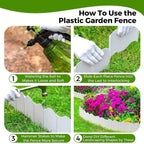 Decorative Garden Edging Fence Panels, 20 Pack – Black