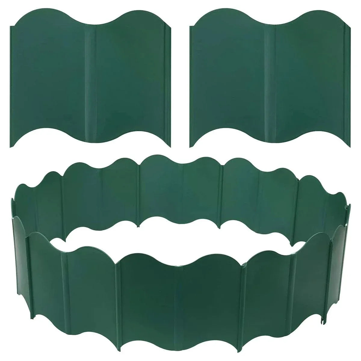 Decorative Garden Edging Fence Panels, 20 Pack – Green