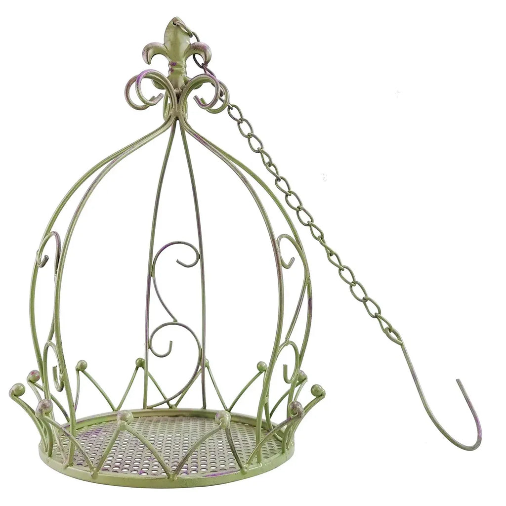 Vintage Wrought Iron Hanging Flower Basket with Chain, 25 cm