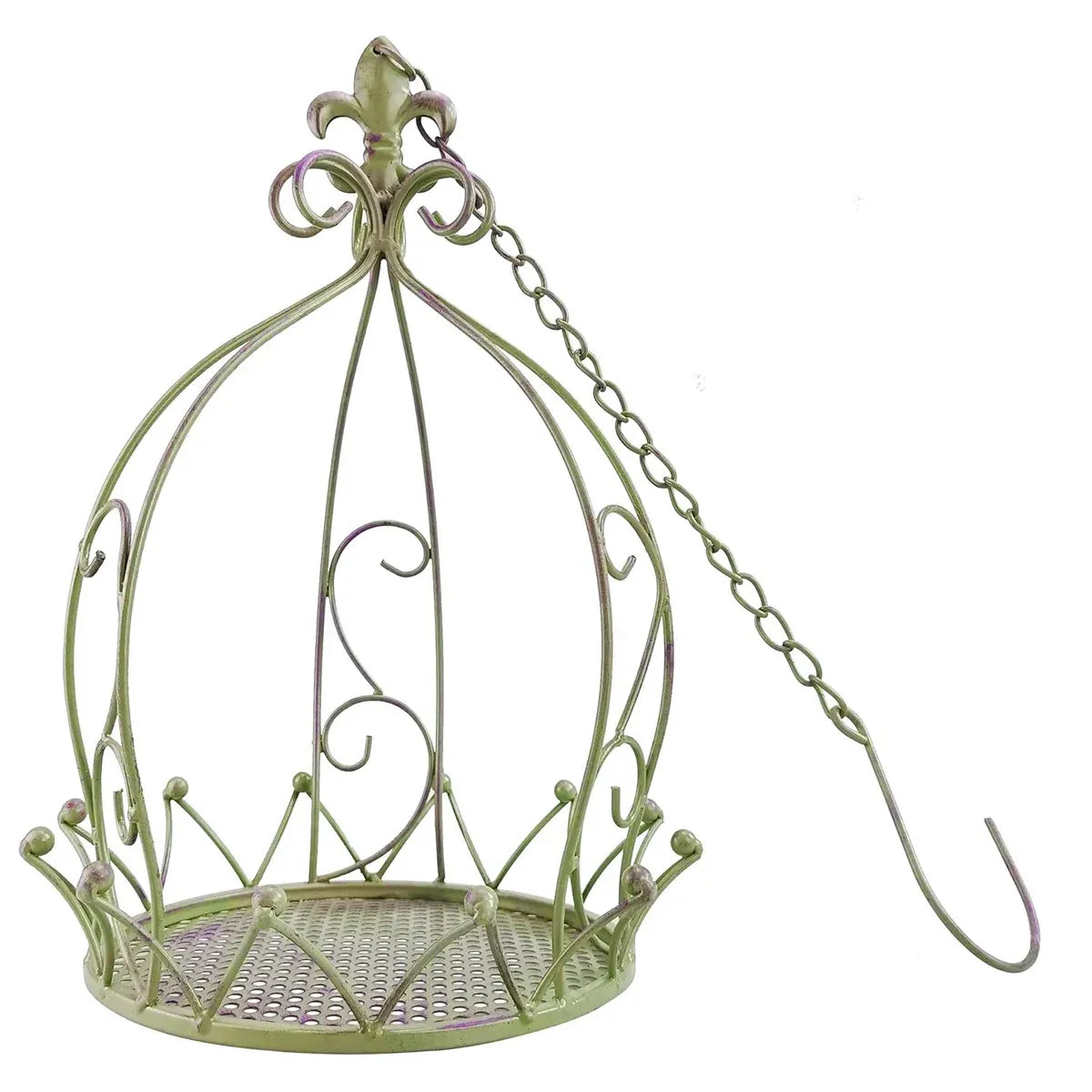 Vintage Wrought Iron Hanging Flower Basket with Chain, 25 cm