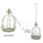 Vintage Wrought Iron Hanging Flower Basket with Chain, 25 cm