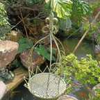 Vintage Wrought Iron Hanging Flower Basket with Chain, 25 cm