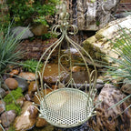 Vintage Wrought Iron Hanging Flower Basket with Chain, 25 cm
