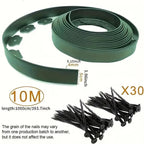 L-Shaped Flexible Garden Edging 10 m with Ground Nails – Green