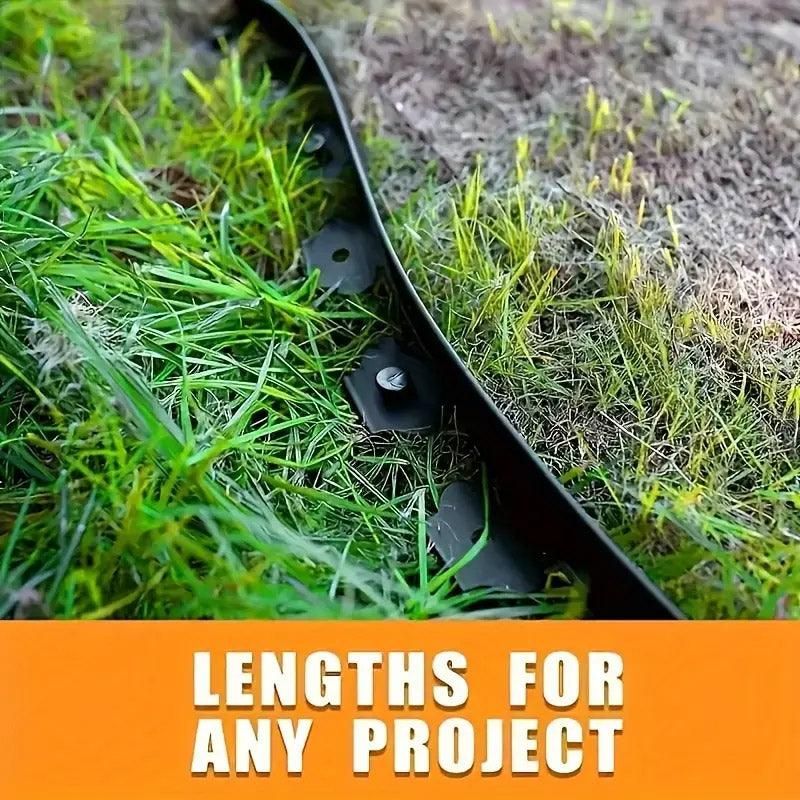 L-Shaped Flexible Garden Edging 10 m with Ground Nails – Green