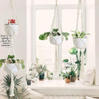 Macramé Plant Hangers for Indoor Pots – Set of 5