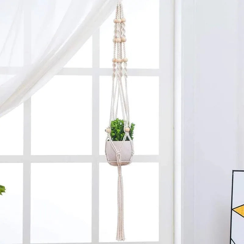 Macramé Plant Hangers for Indoor Pots – Set of 5