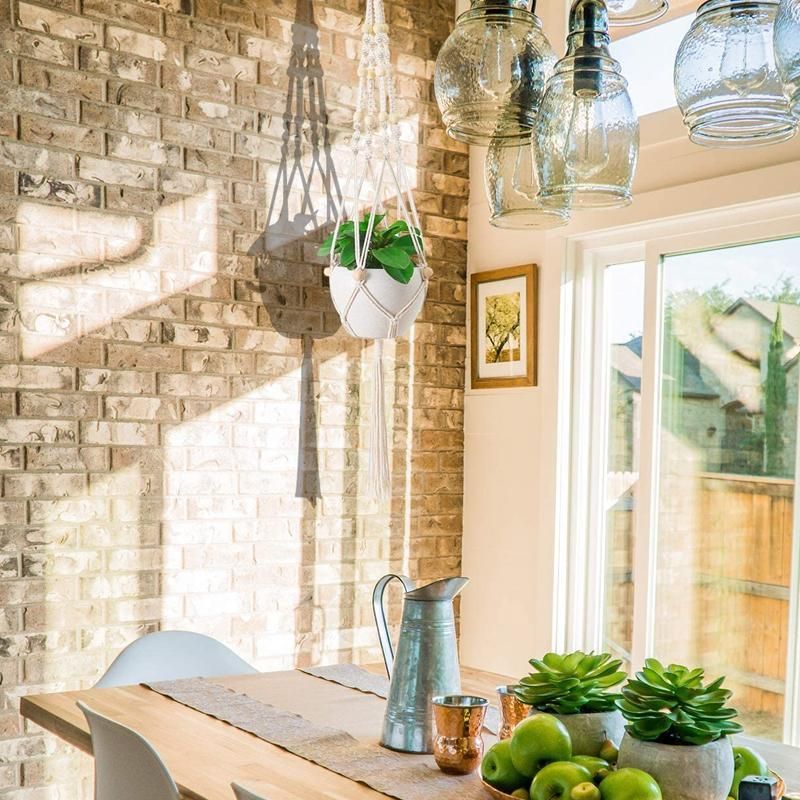 Macramé Plant Hangers for Indoor Pots – Set of 5