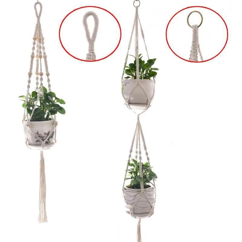 Macramé Plant Hangers for Indoor Pots – Set of 5