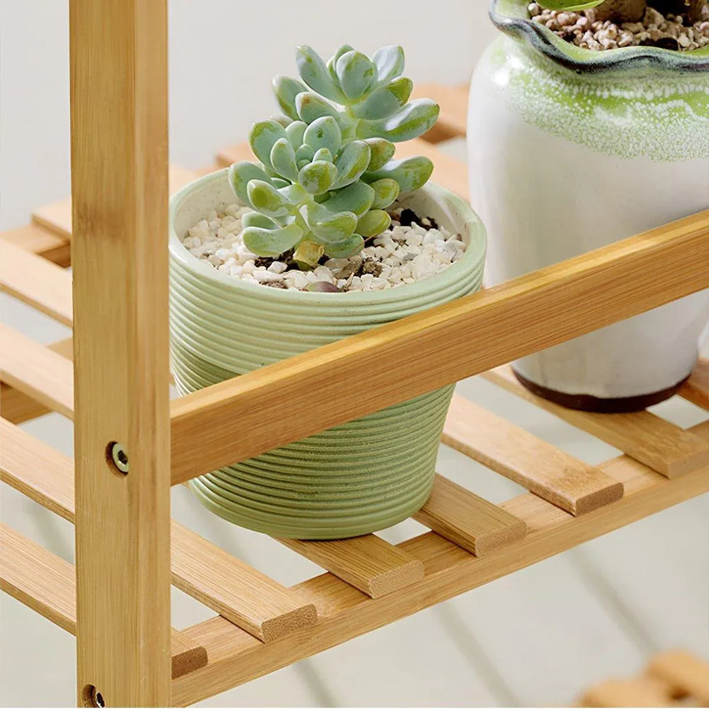 3-Tier Folding Wooden Corner Plant Stand – White