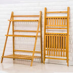 3-Tier Folding Wooden Corner Plant Stand – White
