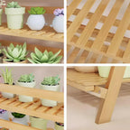 3-Tier Folding Wooden Corner Plant Stand – White