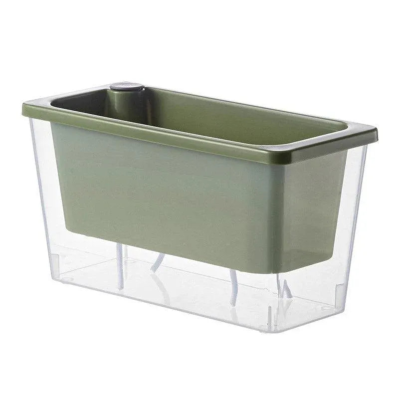 Self-Watering Balcony Planter for Herbs & Vegies – Green