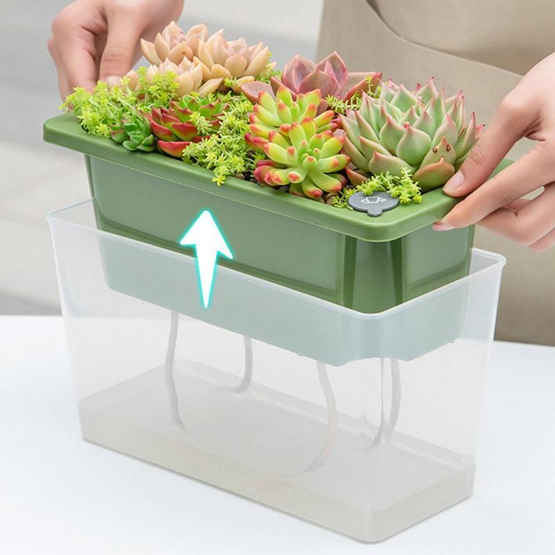 Self-Watering Balcony Planter for Herbs & Vegies – White