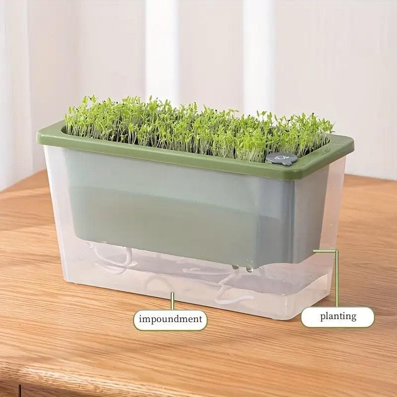 Self-Watering Balcony Planter for Herbs & Vegies – White