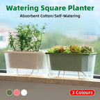 Self-Watering Balcony Planter for Herbs & Vegies – White
