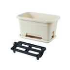 Rectangular Planter Box with Drainage Tray, 33L – Beige