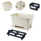 Rectangular Planter Box with Drainage Tray, 33L – Beige
