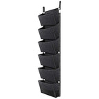 6-Pocket Felt Wall Planter, 107 x 30 cm – Black