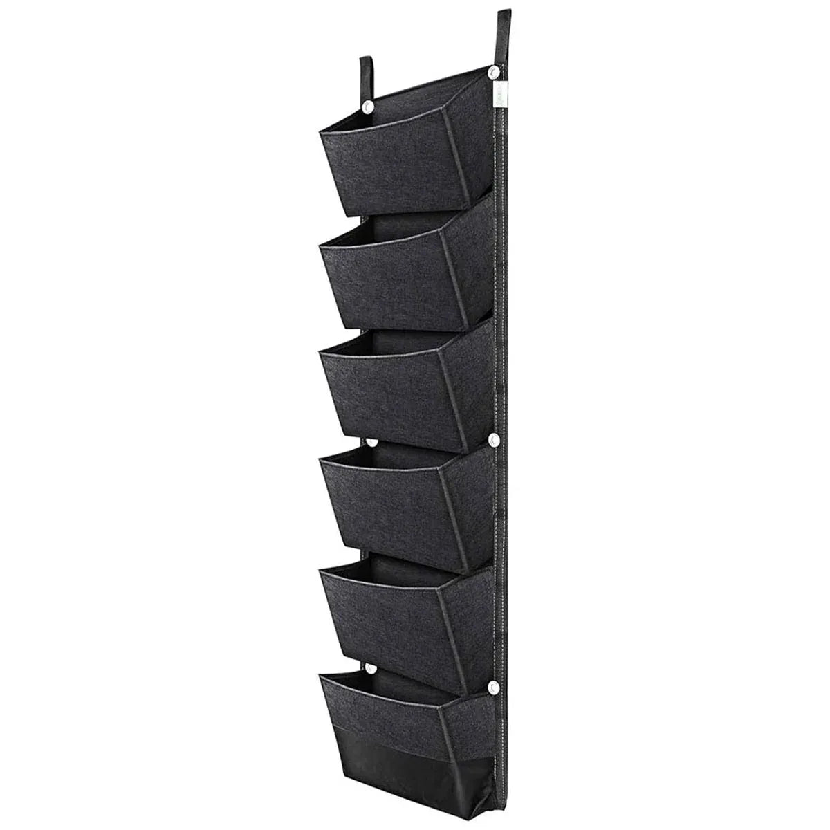 6-Pocket Felt Wall Planter, 107 x 30 cm – Black