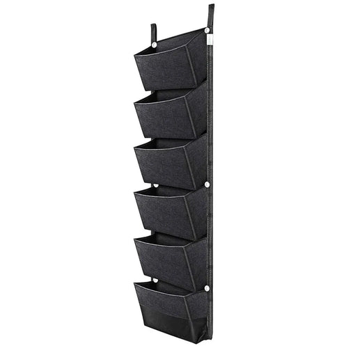 6-Pocket Felt Wall Planter, 107 x 30 cm – Black