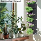 6-Pocket Felt Wall Planter, 107 x 30 cm – Black