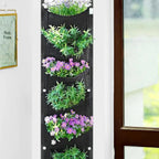 6-Pocket Felt Wall Planter, 107 x 30 cm – Black