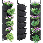 6-Pocket Felt Wall Planter, 107 x 30 cm – Black