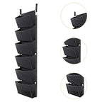 6-Pocket Felt Wall Planter, 107 x 30 cm – Black