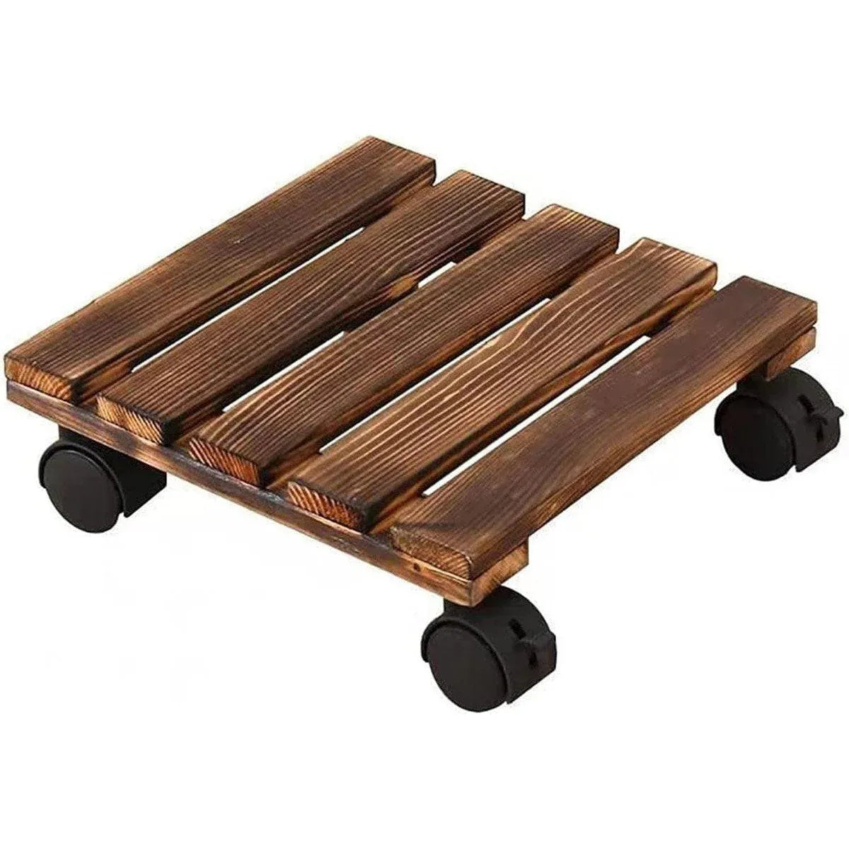 Rolling Plant Pot Stand with 4 Castors, 25 x 25 cm – Brown