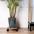 Rolling Plant Pot Stand with 4 Castors, 25 x 25 cm – Brown