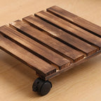 Rolling Plant Pot Stand with 4 Castors, 25 x 25 cm – Brown