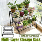 3-Tier Metal Plant Stand, 70 cm – Black