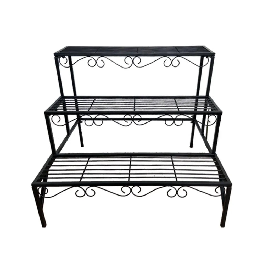 3-Tier Metal Plant Stand, 70 cm – Black
