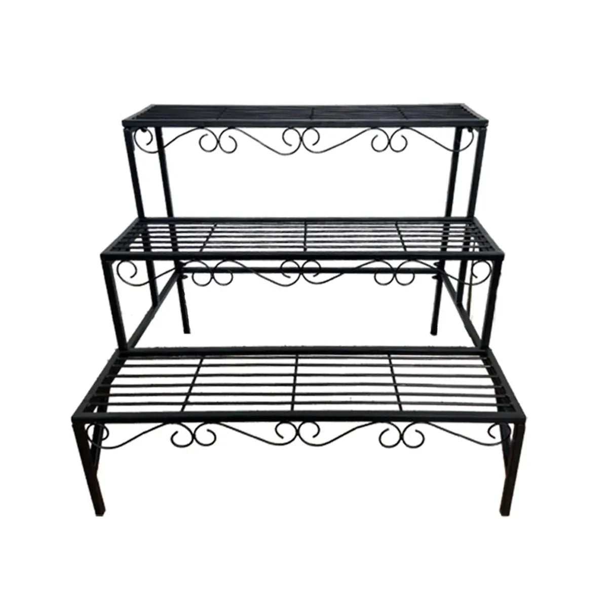 3-Tier Metal Plant Stand, 70 cm – Black