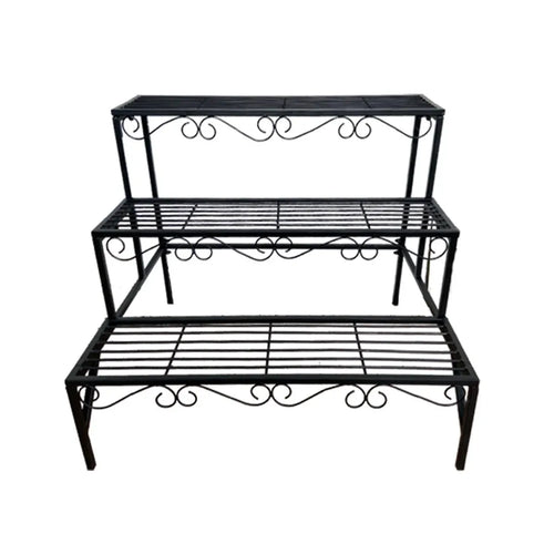 3-Tier Metal Plant Stand, 70 cm – Black