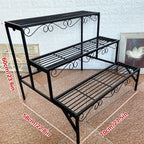 3-Tier Metal Plant Stand, 70 cm – Black