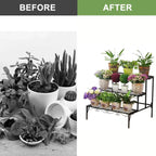 3-Tier Metal Plant Stand, 70 cm – Black