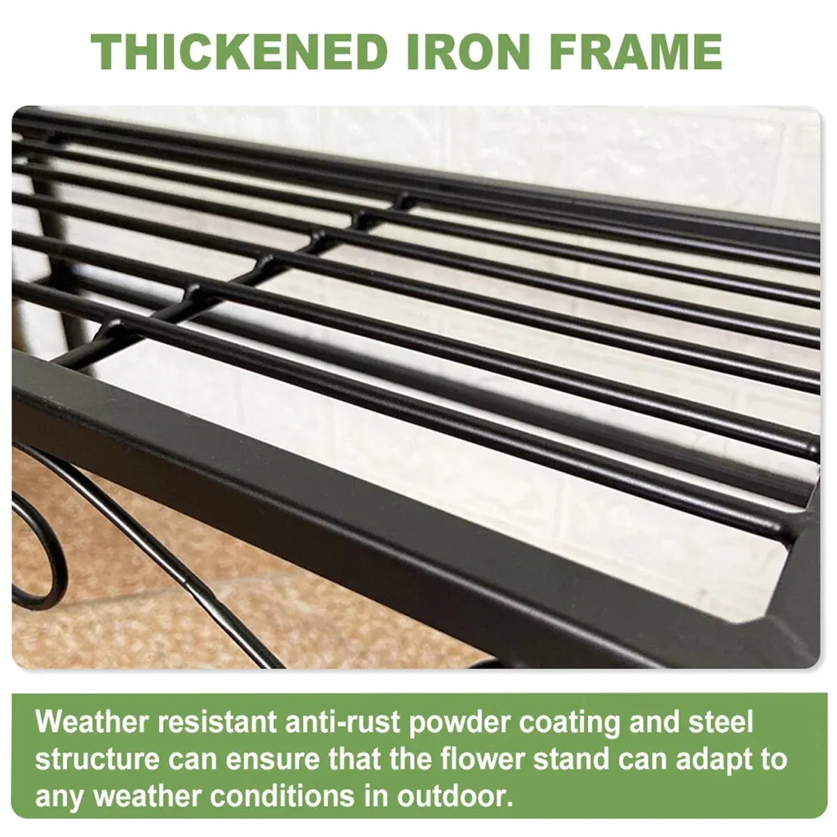3-Tier Metal Plant Stand, 70 cm – Black