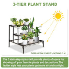 3-Tier Metal Plant Stand, 70 cm – Black