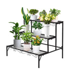3-Tier Metal Plant Stand, 70 cm – Black