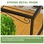 3-Tier Metal Plant Stand, 70 cm – Black