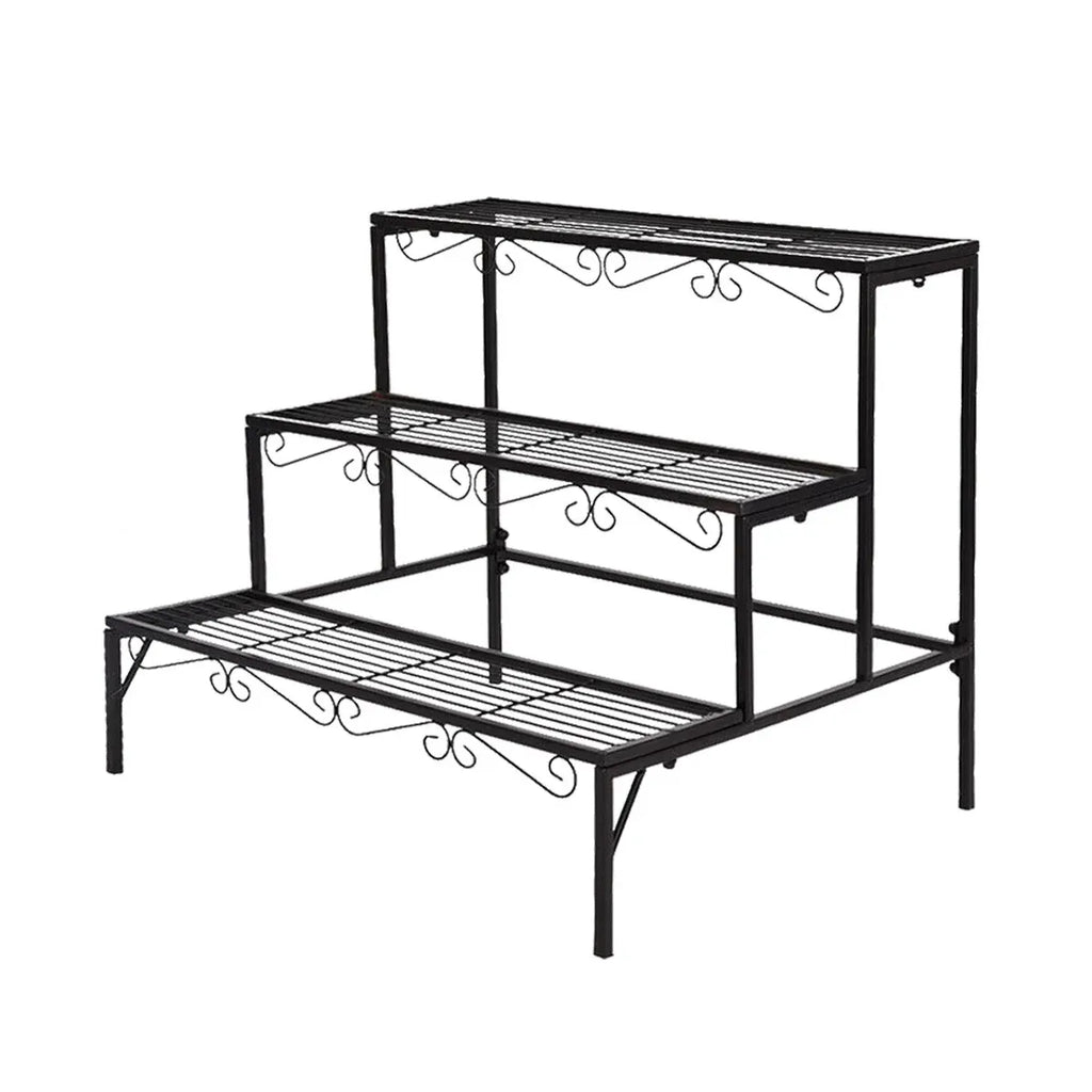3-Tier Metal Plant Stand, 70 cm – Black