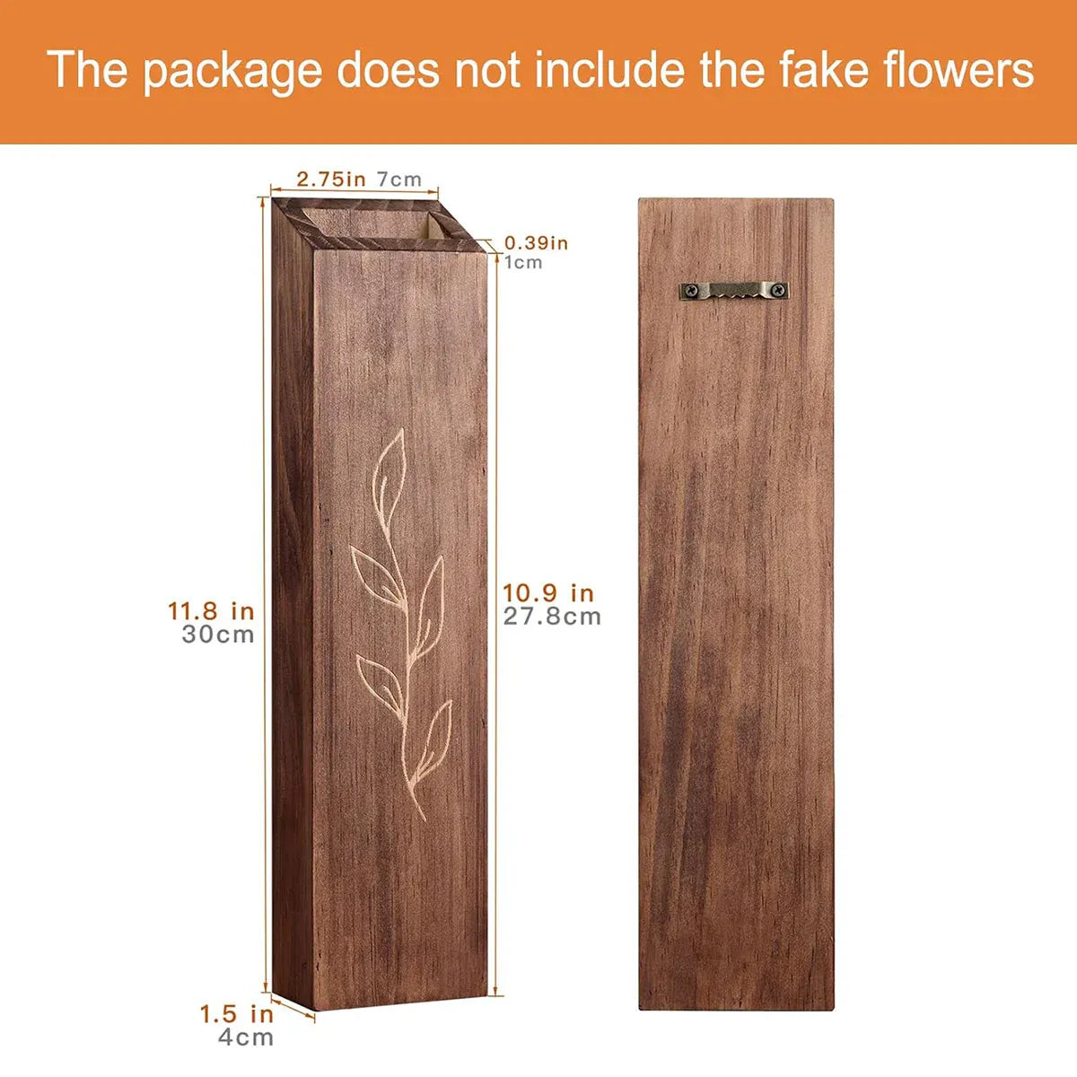 Wooden Wall Plant Shelves with Leaf Carving – Set of 4