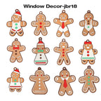 Gingerbread Man Christmas Hanging Ornaments – Pack of 12