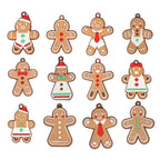 Gingerbread Man Christmas Hanging Ornaments – Pack of 12